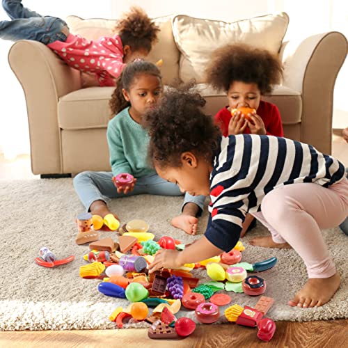 THE TWIDDLERS - 150 Pieces Pretend Play Food Toys, Role Play Kids Kitchen Toy Set for Boys & Girls - Includes Fruits & Vegetables