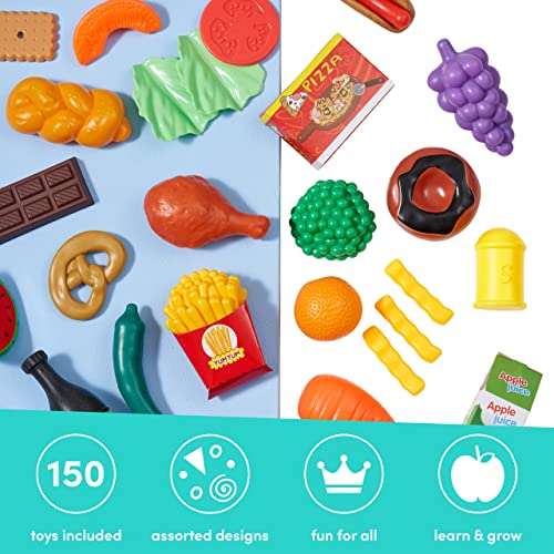 THE TWIDDLERS - 150 Pieces Pretend Play Food Toys, Role Play Kids Kitchen Toy Set for Boys & Girls - Includes Fruits & Vegetables