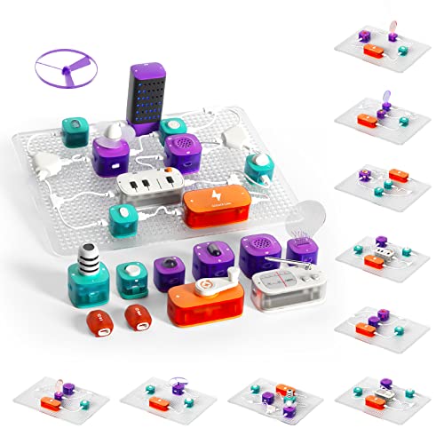 Science Can Electronics Circuits Kit for Kids with Building Blocks, Electronics Exploration Kit with 80 Experiments, Educational STEM Toys Science Kits for 8 9 10 Year Old Girls Boys Gift