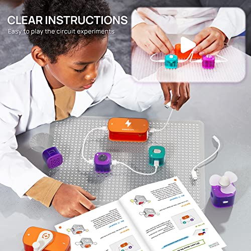 Science Can Electronics Circuits Kit for Kids with Building Blocks, Electronics Exploration Kit with 80 Experiments, Educational STEM Toys Science Kits for 8 9 10 Year Old Girls Boys Gift