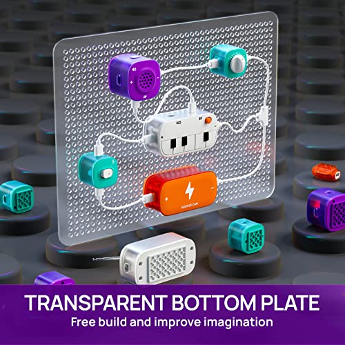 Science Can Electronics Circuits Kit for Kids with Building Blocks, Electronics Exploration Kit with 80 Experiments, Educational STEM Toys Science Kits for 8 9 10 Year Old Girls Boys Gift