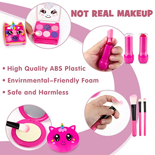Sanlebi Pretend Makeup Sets for Girls, 20 PCS Fake Make Up Toys Role Play Cosmetic Gift for 3 4 5 Years Old Kids Toddlers Children