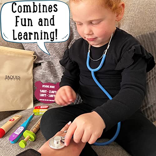 Jaques of London Childrens Doctors Set for Kids | Wooden Toys for 3 4 5 Year old Girls & Boys | Wooden Doctors Set for Kids | Pretend Play | Since 1795