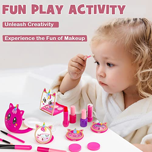 Sanlebi Pretend Makeup Sets for Girls, 20 PCS Fake Make Up Toys Role Play Cosmetic Gift for 3 4 5 Years Old Kids Toddlers Children