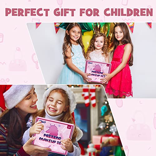 Sanlebi Pretend Makeup Sets for Girls, 20 PCS Fake Make Up Toys Role Play Cosmetic Gift for 3 4 5 Years Old Kids Toddlers Children