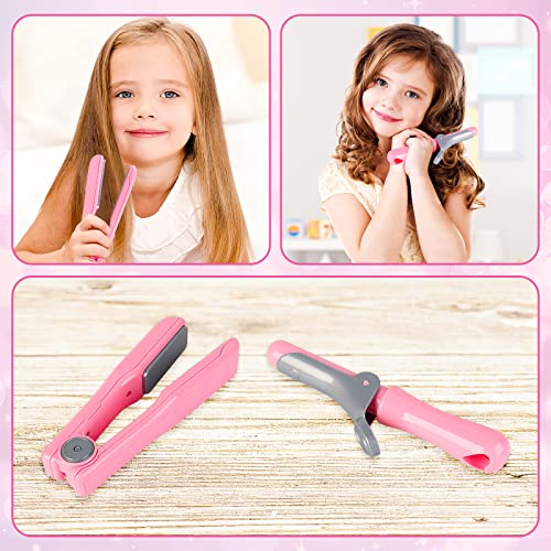 deAO Kids Makeup Set, Pretend Hairdressing Salon Toy Set Girls Styling Beauty Fashion Kit Pretend Role Play Makeup Accessories Playset For Children