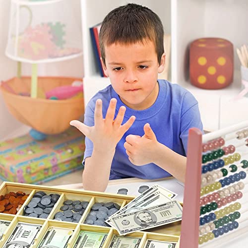 JKG® Pound Sterling Pretend Play Money Notes and Coins for Children | Fake Money UK Currency Toy Banknotes | Kids Role Play Shop Till Bank Cash, Post Office Set - School Role Play Teach Money Numeracy