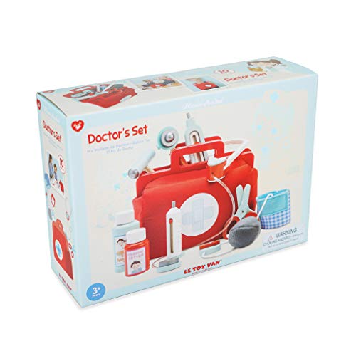 Le Toy Van - Kids Wooden Educational Pretend Play Honeybake Doctor's Medical Play Set Kit | Kids Pretend Play Role Play For Boys And Girls - 3 Year Old +