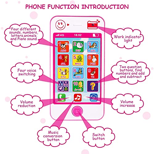 Pretend Play Makeup Set 19pcs - Fake Cosmetic Toys Kit with Pink Purse, Smartphone, Sunglasses, Birthday Gift for Little Girls