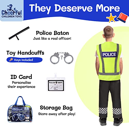 Cheerful Children Toys Police Costume Kids - 3-5 Kids Police Costume, Children Police Costume, Police Officer Costume Kids - Kids Dress Up Costumes - Fancy Dress Kids - Kids Fancy Dress - Police Vest