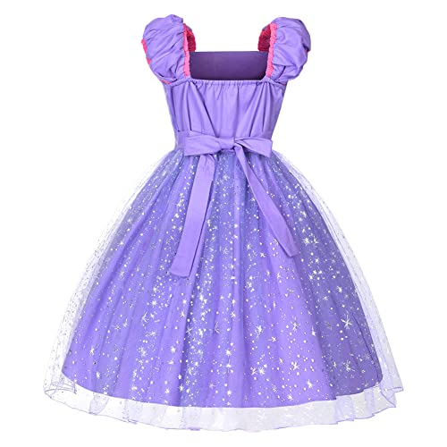 ACWOO Rapunzel Princess Dress, Princess Rapunzel Party Dress Costume with Wand and Crown, Princess Dress Cosplay Costume for Kids Girls, Party Fancy Dress Up for Halloween, Christmas, Birthday Party