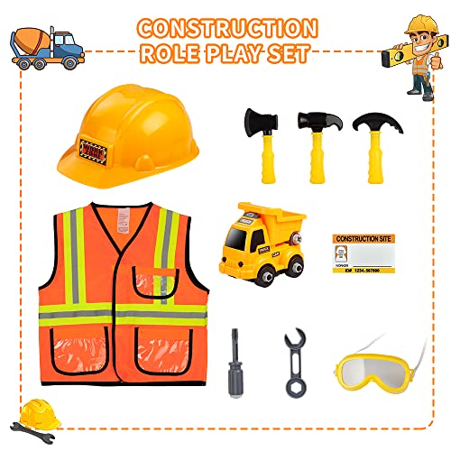 Lesheng space Construction Worker Costume for Boys and Toddlers Builder Pretend Role Play Dress Up for kids