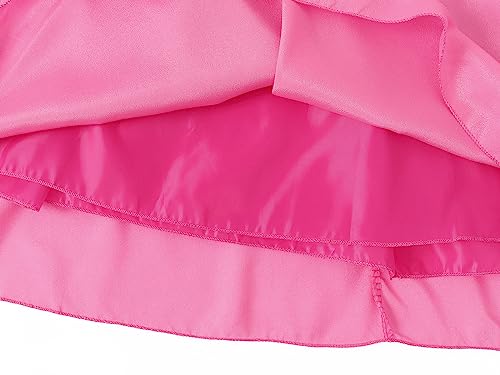Berich Pink Princess Costume Kids Halloween Christmas Carnival Cosplay Outfit Princess Dress Pink Princess Dress up for Girls Fancy Dress Super Bros Pink Princess Costume 9-10 Years(Pink,150)