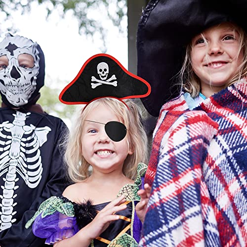 Aomig Kids Pirate Costume, 4 Pieces Deckhand Pirate Fancy Dress Costume with Pirate Accessories, Buccaneer Princess Dress for Girls, Captain Pirate Dress Up for Halloween Cosplay (L)