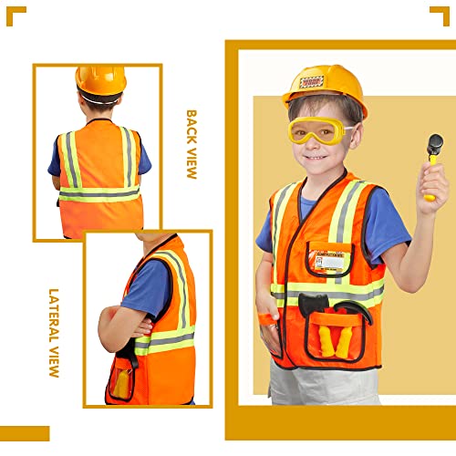 Lesheng space Construction Worker Costume for Boys and Toddlers Builder Pretend Role Play Dress Up for kids