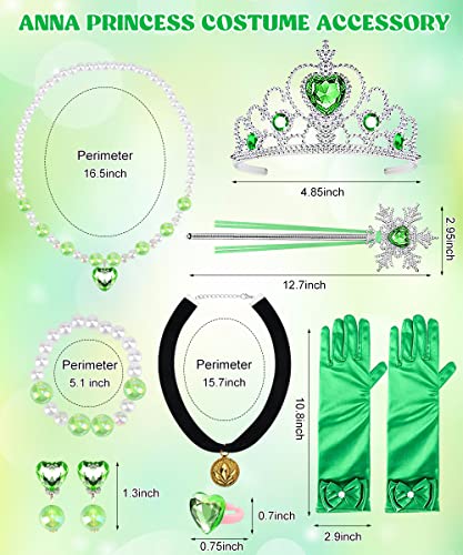 TOLOYE Kids Princess Costumes, Elas Anna Dress Up for Girls Dress Up for Girls with Crown Fairy Wand Necklace Elsa Dress Up Accessories Sets for Birthday Party Bridesmaid Cosplay Pageant (120)