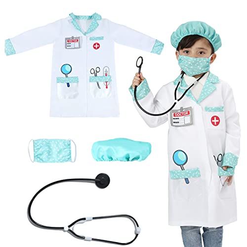 Wiclin Child Role Play Costumes,Doctor Dress Up Playset Kits for Kids XS 3-5years