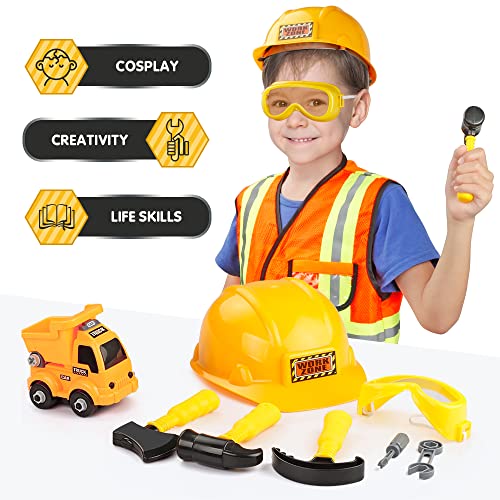 Lesheng space Construction Worker Costume for Boys and Toddlers Builder Pretend Role Play Dress Up for kids