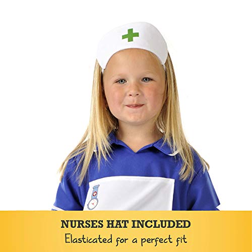 Childrens Nurses Costume, Kids Nurse Outfit 3-5 Years | Kids Dress Up Fancy Dress for Kids & Toddlers | Dressing Up Clothes for Girls | Role Play for Kids By Pretend to Bee, Blue