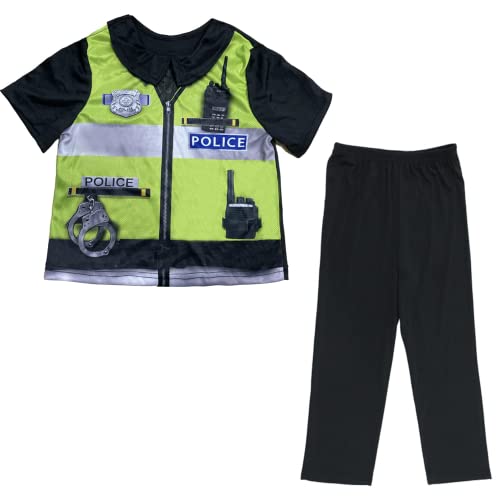 Sincere Party Kids Police Officer Costume Childs Policeman Outfit Cop Fancy Dress Up Cosutme for Boys and Girls 3-4years