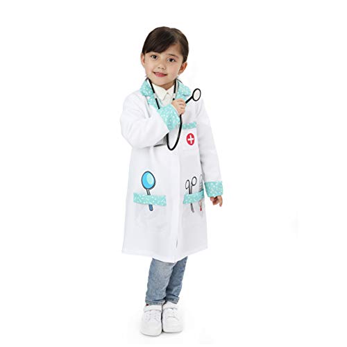 Wiclin Child Role Play Costumes,Doctor Dress Up Playset Kits for Kids XS 3-5years