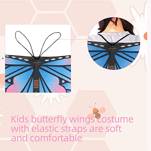 Kaket Kids Butterfly Wings Costume with Mask, Fancy Dress Up Butterfly Wings Cape Kids, Fairy Butterfly Wings for Kids Child Girls Halloween Party Dress up (1PC, Style 3)