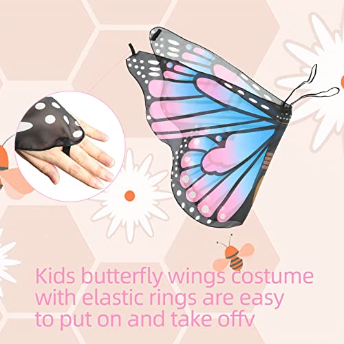 Kaket Kids Butterfly Wings Costume with Mask, Fancy Dress Up Butterfly Wings Cape Kids, Fairy Butterfly Wings for Kids Child Girls Halloween Party Dress up (1PC, Style 3)