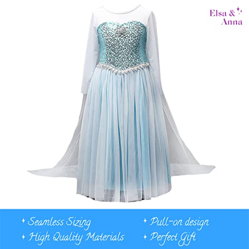 ELSA & ANNA Princess Costumes for Girls - Snow Queen Fancy Dress for Girls - Princess Dress Up - Girls Fancy Dress for Parties, Birthdays, Cosplay & Halloween - Fancy Dress Girls (3-4 Years)