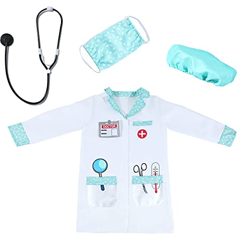 Wiclin Child Role Play Costumes,Doctor Dress Up Playset Kits for Kids XS 3-5years