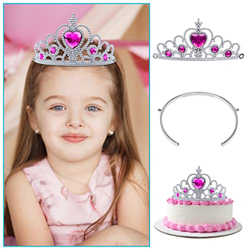 Aomig Princess Dress Up Accessories Set, 10 Piece Elsa Costume Jewellery Toys with Princess Crown Tiara and Magic Wand, Elsa Princess Dress Up for Girls Birthday Party Halloween Cosplay
