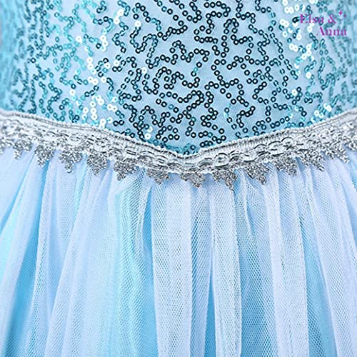 ELSA & ANNA Princess Costumes for Girls - Snow Queen Fancy Dress for Girls - Princess Dress Up - Girls Fancy Dress for Parties, Birthdays, Cosplay & Halloween - Fancy Dress Girls (3-4 Years)