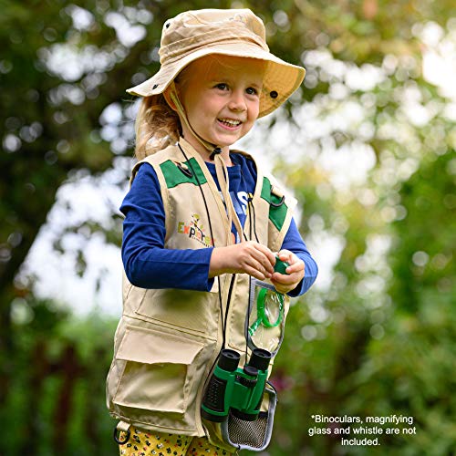 Cheerful Children Toys Kids Explorer Costume Kit including Safari Vest and hat plus Dinosaur and Bug Educational Handbooks. For Dress up, Outdoor Adventures and Role play. Suitable for 3-7 year olds.…