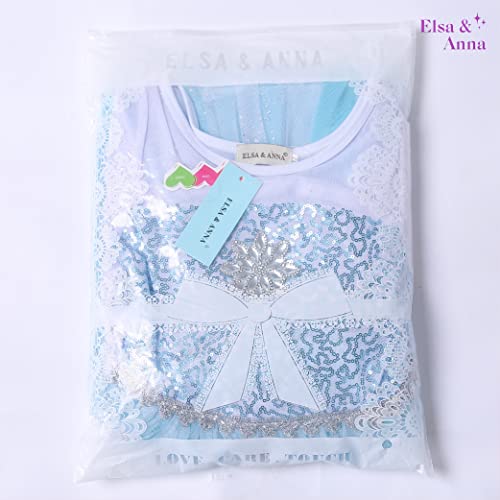 ELSA & ANNA Princess Costumes for Girls - Snow Queen Fancy Dress for Girls - Princess Dress Up - Girls Fancy Dress for Parties, Birthdays, Cosplay & Halloween - Fancy Dress Girls (3-4 Years)