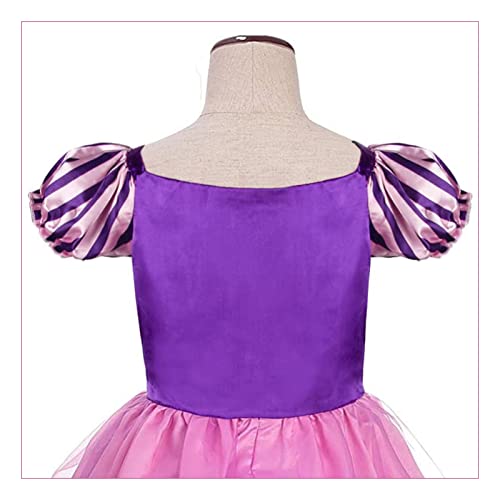 Discoball Rapunzel Costumes Princess Cosplay Dresses for Kids Girls Fancy Dress Up for Halloween Birthday Party Outfit
