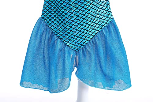 Tangsenyu Little Mermaid Costume for Kids Girls Ariel Outfit Dress Up with Wig