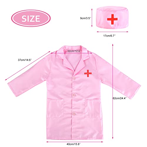 M MUNCASO 3Pcs Kids Unisex Doctor Costume,Doctor Set Dress Up Kids Role Play Pretend Toys For Halloween Cosplay Party(3-6 Years)