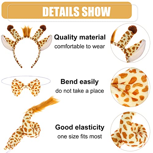 Bofeiya Giraffe Costume Set Costume Tutu Skirt Set Giraffe Headband Tail Ears Bow Tie Tail Tutu Skirt for Kids Halloween Christmas Fancy Dress Up Costume Accessories Birthday Party Dress Up