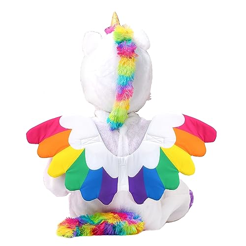 Spooktacular Creations Unicorn Costume Deluxe Set for Kids Halloween Animal Dress Up Party, Role Play and Cosplay (Small, White)
