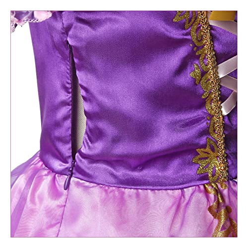 Discoball Rapunzel Costumes Princess Cosplay Dresses for Kids Girls Fancy Dress Up for Halloween Birthday Party Outfit