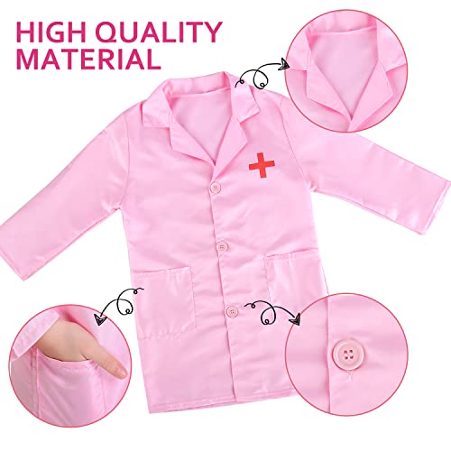 M MUNCASO 3Pcs Kids Unisex Doctor Costume,Doctor Set Dress Up Kids Role Play Pretend Toys For Halloween Cosplay Party(3-6 Years)