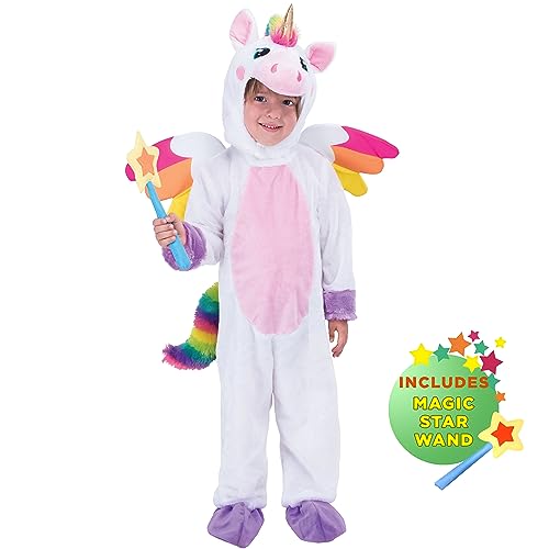 Spooktacular Creations Unicorn Costume Deluxe Set for Kids Halloween Animal Dress Up Party, Role Play and Cosplay (Small, White)