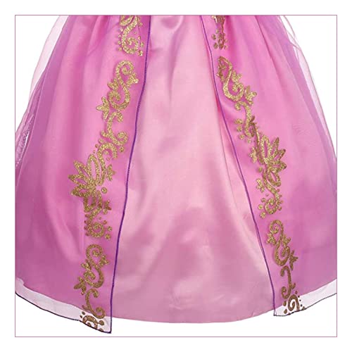Discoball Rapunzel Costumes Princess Cosplay Dresses for Kids Girls Fancy Dress Up for Halloween Birthday Party Outfit