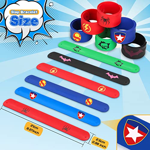 Jojoin 6 PCS Superhero Capes for Kids, 6 Superheroes Wristbands Slap Bands, 6 Hero Masks and 1 Storage Bag, Role Play Costume Dress up Toys Gift Kids for Halloween Birthday Party Christmas