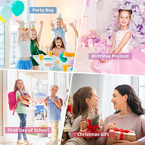 TOYESS 6Pcs Princess Costumes Dress Up for Girls, Princess Cape Set with Crown, Wand, Necklace, Ring and Earrings, Fancy Dress for Girls Birthday, Party, Halloween, Christmas Cosplay, Rainbow