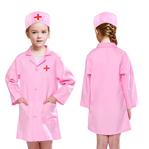 M MUNCASO 3Pcs Kids Unisex Doctor Costume,Doctor Set Dress Up Kids Role Play Pretend Toys For Halloween Cosplay Party(3-6 Years)