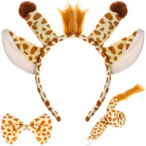 Bofeiya Giraffe Costume Set Costume Tutu Skirt Set Giraffe Headband Tail Ears Bow Tie Tail Tutu Skirt for Kids Halloween Christmas Fancy Dress Up Costume Accessories Birthday Party Dress Up