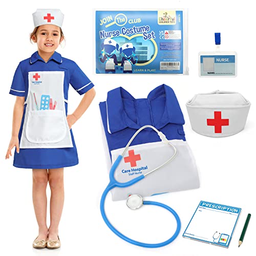 Real Stethoscope Included - Children Nurses Costume - Kids Nurse Costume - Fancy Dress for Kids & Toddlers - Dressing Up Clothes for Girls Age 3 4 5. Kids Dress Up - Kids D