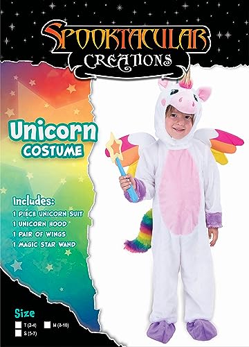 Spooktacular Creations Unicorn Costume Deluxe Set for Kids Halloween Animal Dress Up Party, Role Play and Cosplay (Small, White)