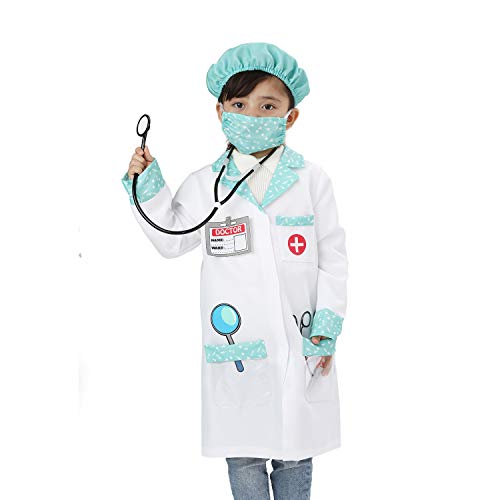 Sincere Party Kids Unisex Doctor Role Play Costume Doctor Fancy Dress Up Playsets Style A 3-5years