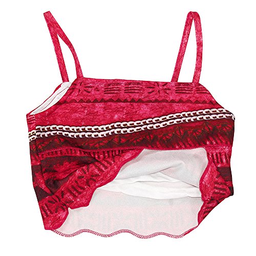 AdoraDouble Moana Costume Fancy Dress up Outfit for Girls Kids Halloween Birthday Holiday Cosplay Clothing Set Red 4-5 Years Tag 120